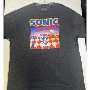 Sonic The Hedgehog Graphic Tee Sega Video Game Grey T-Shirt 2 Xl